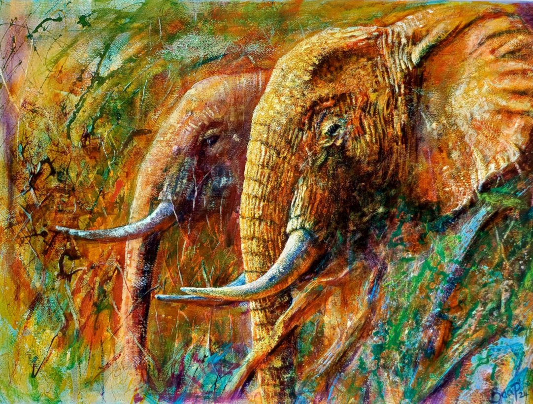 Clearing the Forest - Painting in Mixed Media on Archers Cotton Rag Paper - 570mm x 760mm