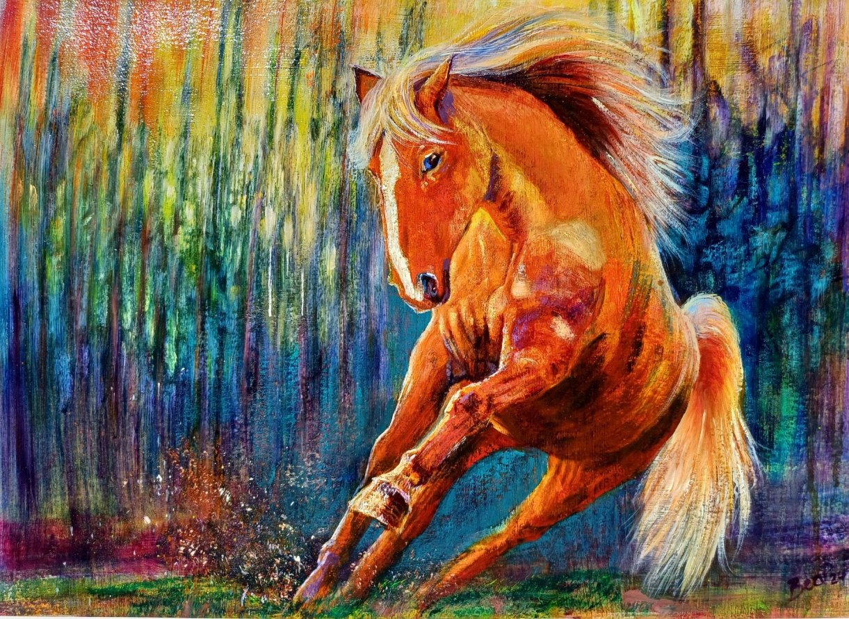 Breaking Out - Painting in Mixed Media on Archers Cotton Rag Paper - 570mm x 770mm