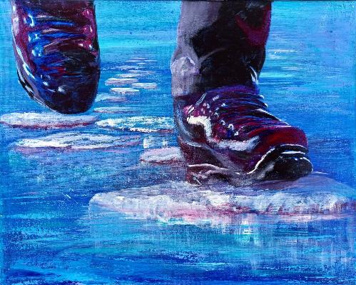 Steady Steps - Painting in Acrylic on Canvas - 390mm x 490mm