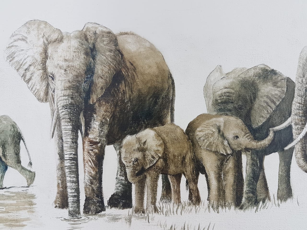 Elephant Migration - A5 Print of Work in progress 5