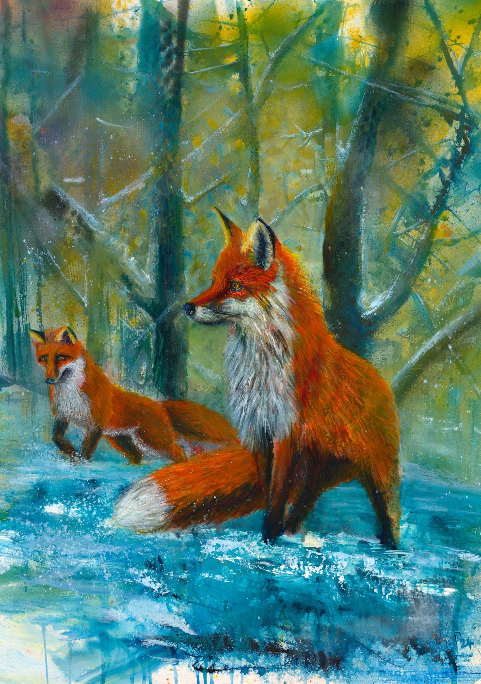 Tail of Two Foxes - Print