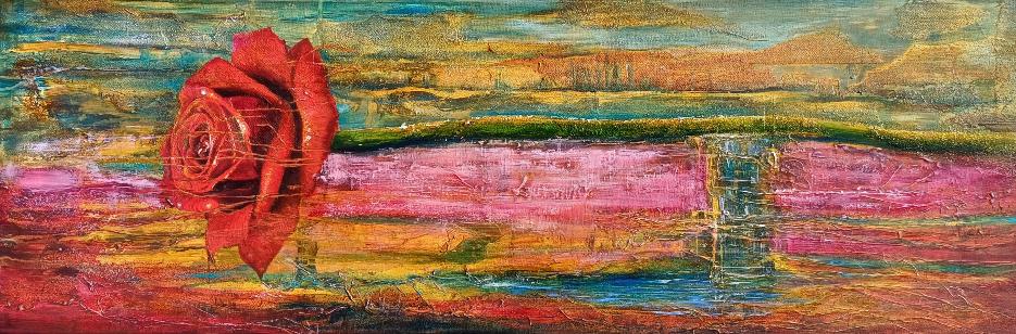 Love Rests - SOLD - Painting in Acrylic on Canvas - 400mm x 1200mm