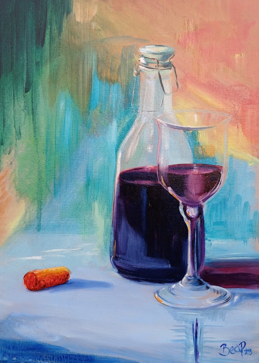 Ruby Red - Painting in Oil on Canvas Board - 420mm x 295mm