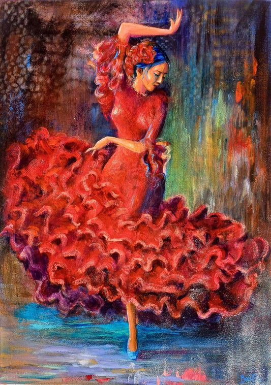 Blue Slipper - Painting in Mixed Media on Archers Cotton Rag Paper - 760mm x 570mm