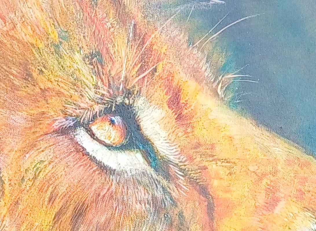 Lion of Judah - Print of Painting in mixed media and oil on canvas - 500mm x 400mm