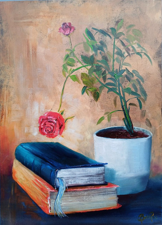 Think Pink - Painting in Oil on Canvas Board - 420mm x 295mm