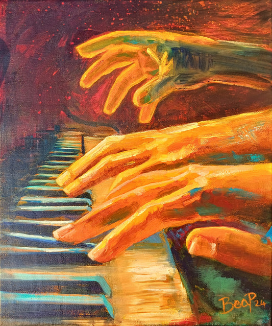 Duet - Painting in Mixed Media on Canvas - 295mm x 250mm