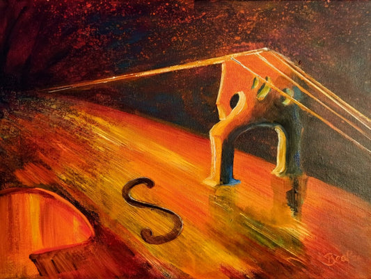 Open - Painting in Mixed Media on Canvas - 295mm x 400mm