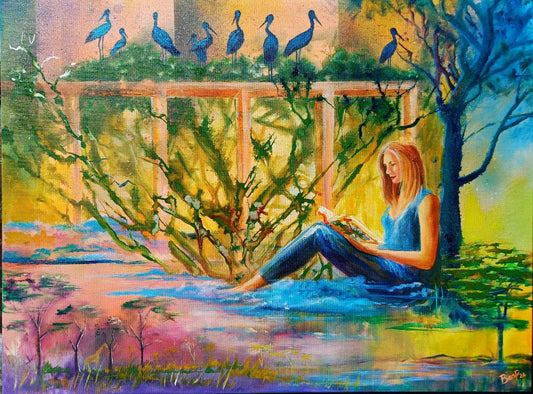 Travelling Mind - Painting in Inks and Oils on Canvas - 800mm x 605mm